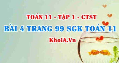 Bài 4 trang 99 SGK Toán 11 Tập 1 Chân trời sáng tạo